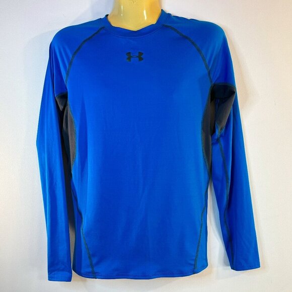 Under Armour Men's Blue HeatGear Compression LS Shirt - Size Large - Picture 1 of 5